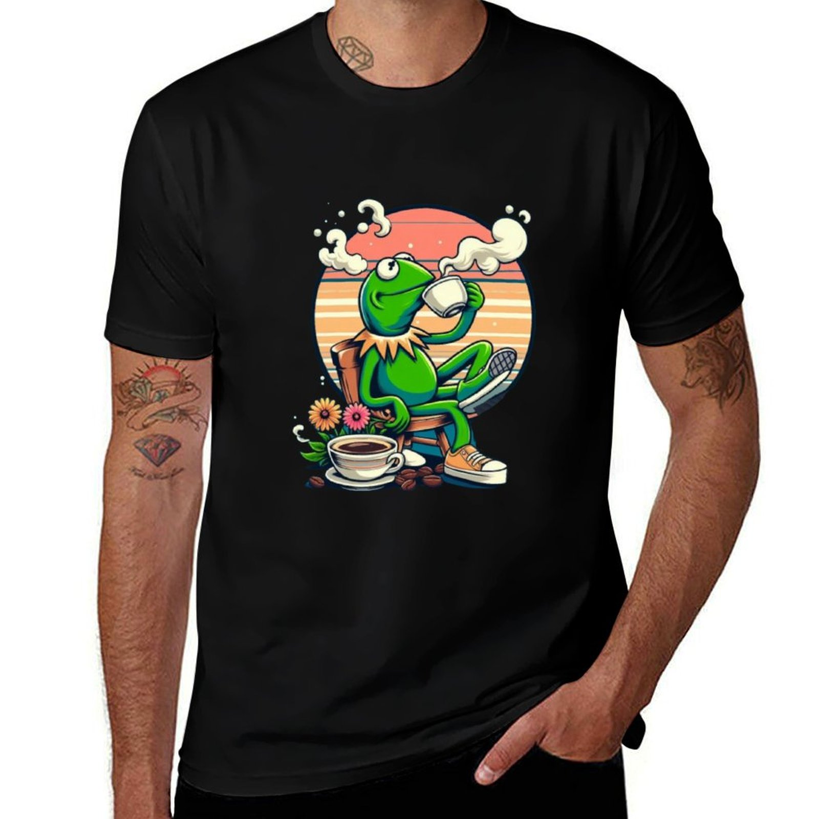 T And Tea Coffee - Kermit drinkt thee gif. De grappige