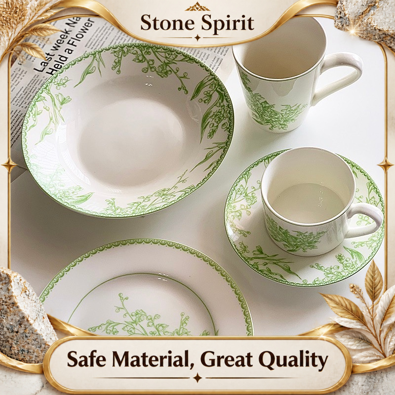 Valley Tea And Coffee - Botanisch Bloemig Porseleinen Koffieservies, Lelie van