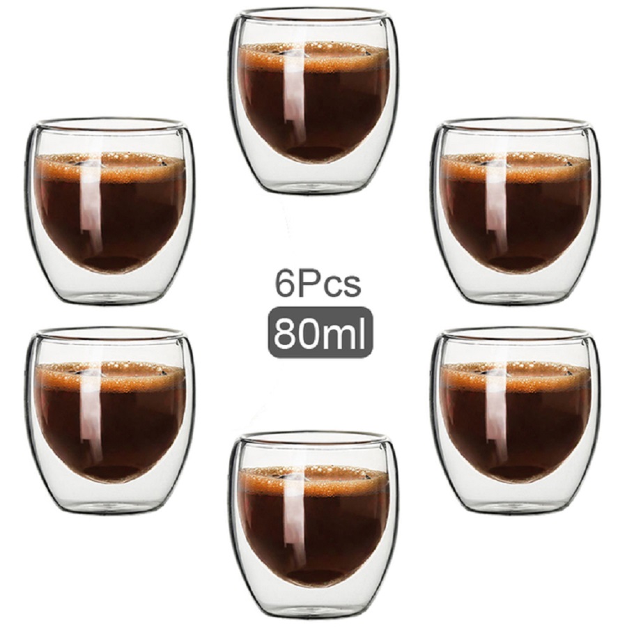 Coffee Tea Flask - Dubbelwandige glazen koffiemokken glazen mok dubbelwandige