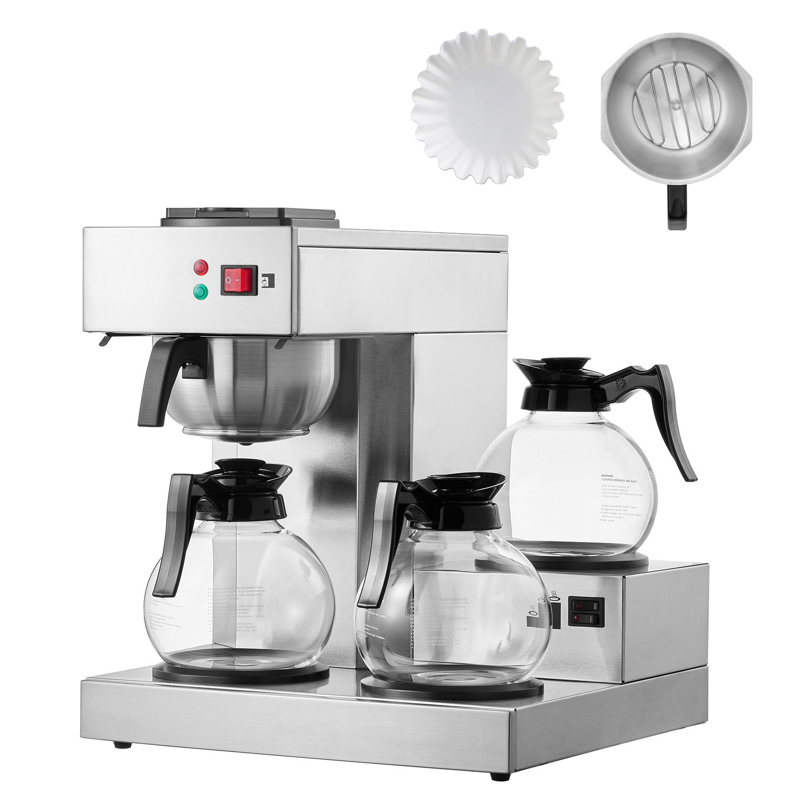 Coffee & Tea Difabis - 12-kops commercieel druppelkoffiezetapparaat, koffiemachine met 3