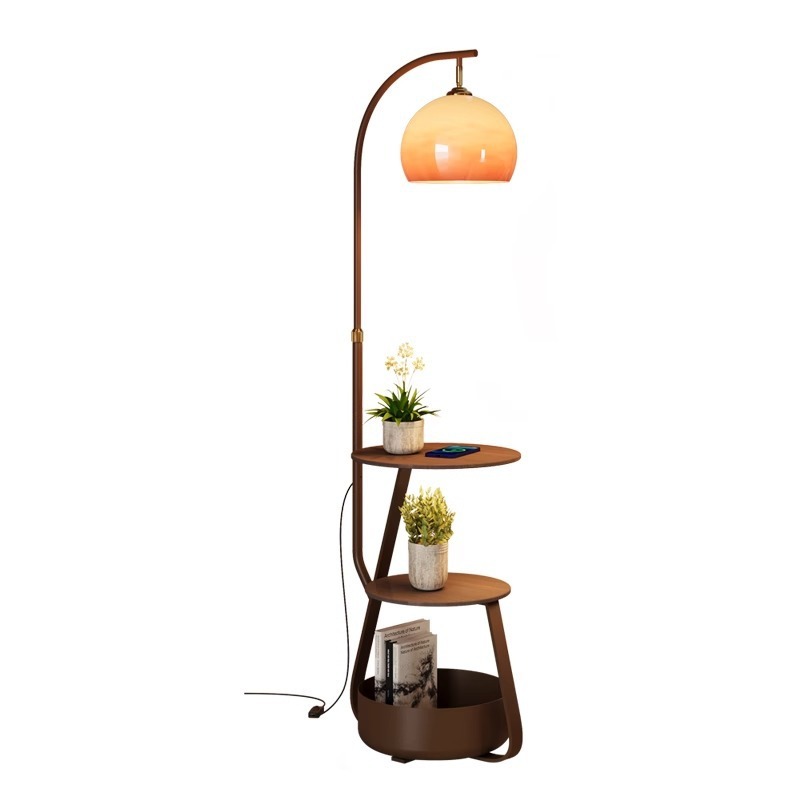 Coffee & Tea Difabis - Vloerlamp, antiek nachtkastje voor de slaapkamer,