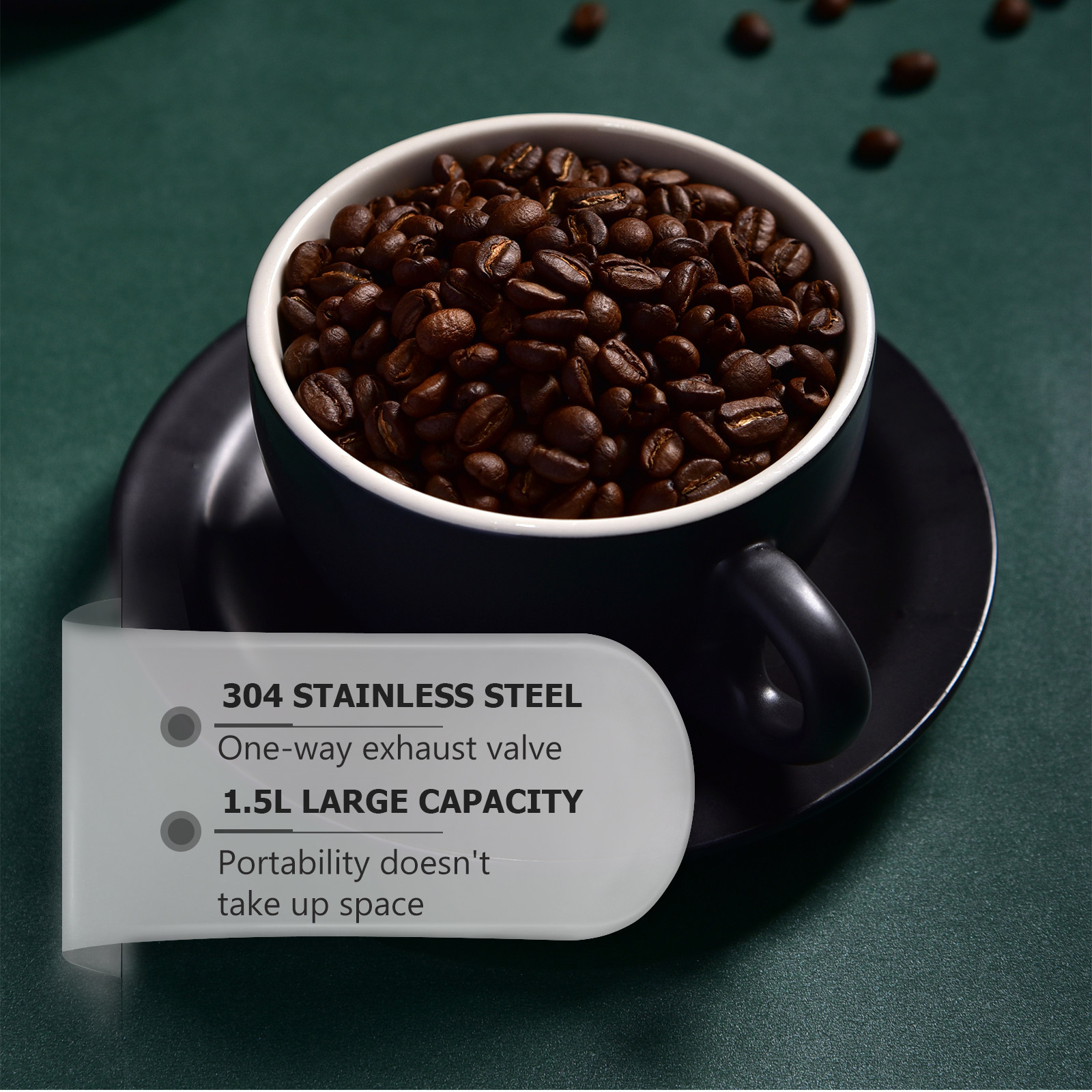 1 stuks koffiebonen opbergcont - Coffee Tea Bean recensie en prijs